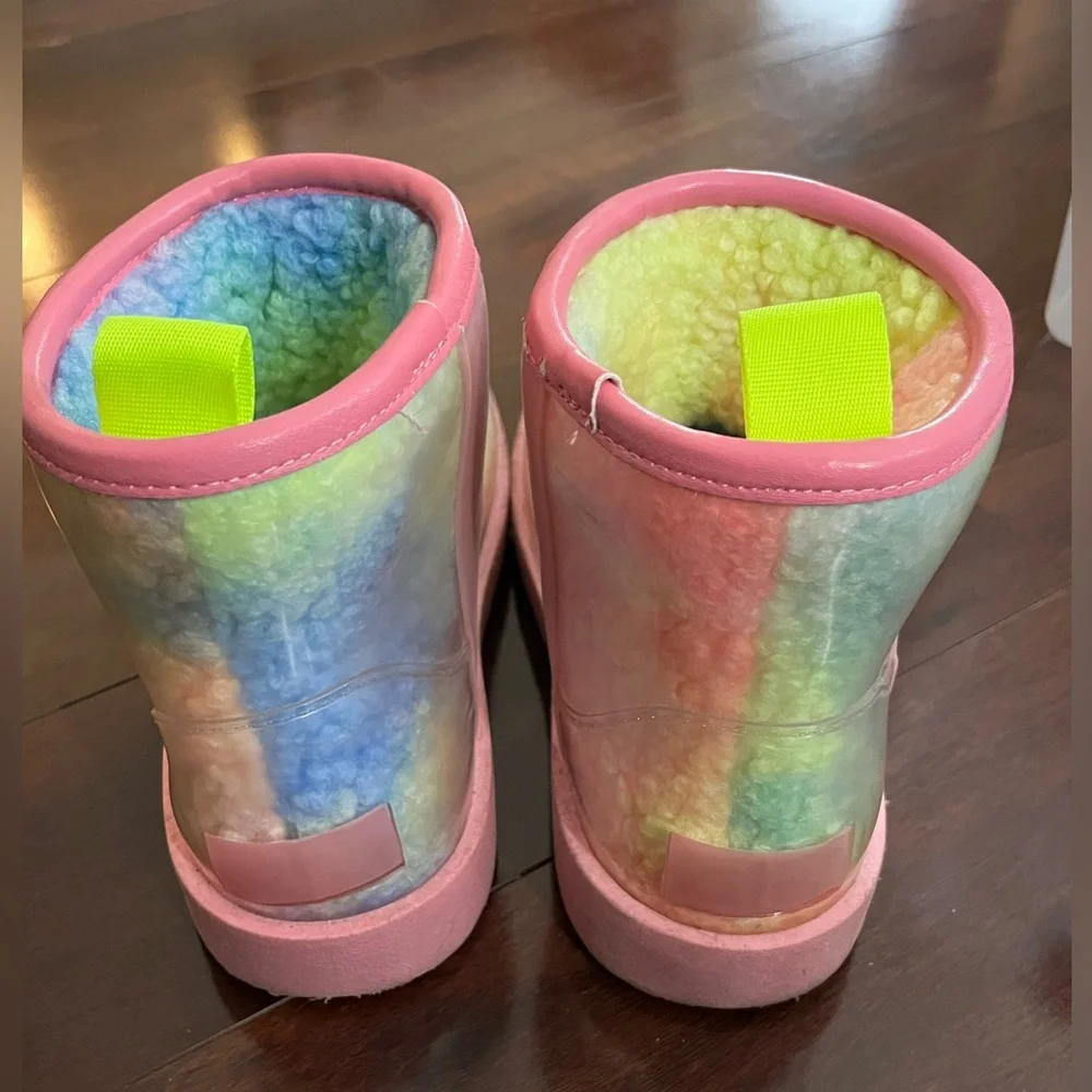 EUC - Cape Robbin - Bayberry Multi-Color Fur Bootie - Woman's Size 7